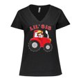 thumbnail image 1 of Inktastic Farmer Tractor Little Sis Women's Plus Size V-Neck T-Shirt, 1 of 5