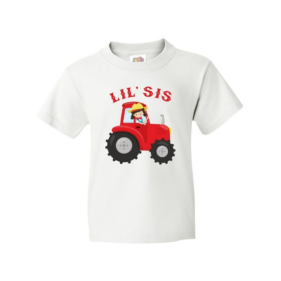 Inktastic Farmer Tractor Little Sis Youth T-Shirt