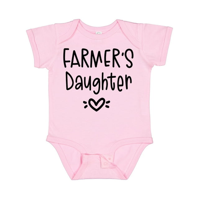 Inktastic Farmer's Daughter Heart Design Girls Baby Bodysuit