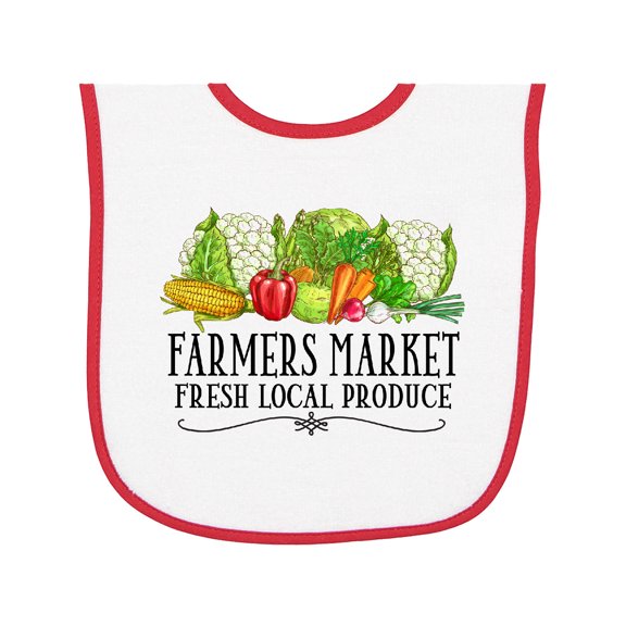 Inktastic Farmers Market Fresh Local Produce Baby Terry Cloth Bib