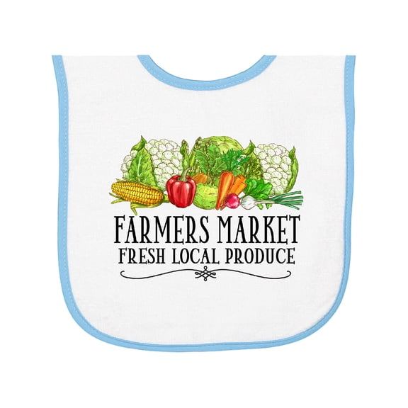 Inktastic Farmers Market Fresh Local Produce Baby Terry Cloth Bib