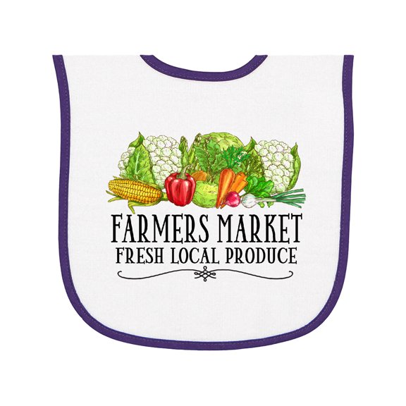 Inktastic Farmers Market Fresh Local Produce Baby Terry Cloth Bib