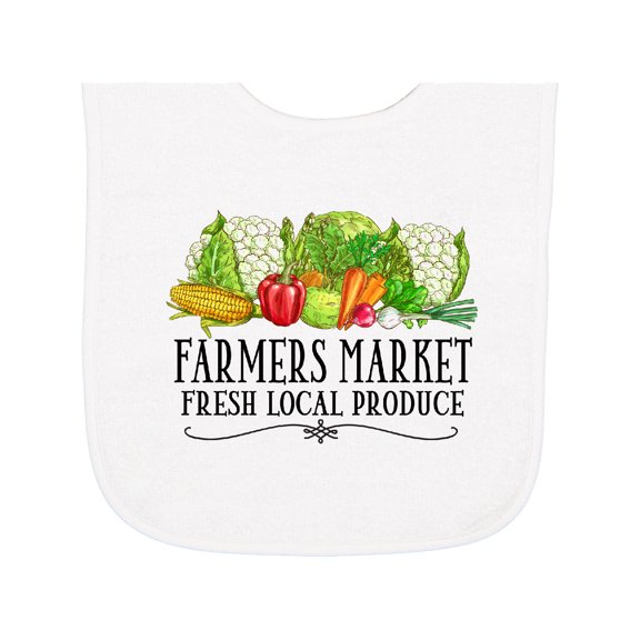 Inktastic Farmers Market Fresh Local Produce Baby Terry Cloth Bib
