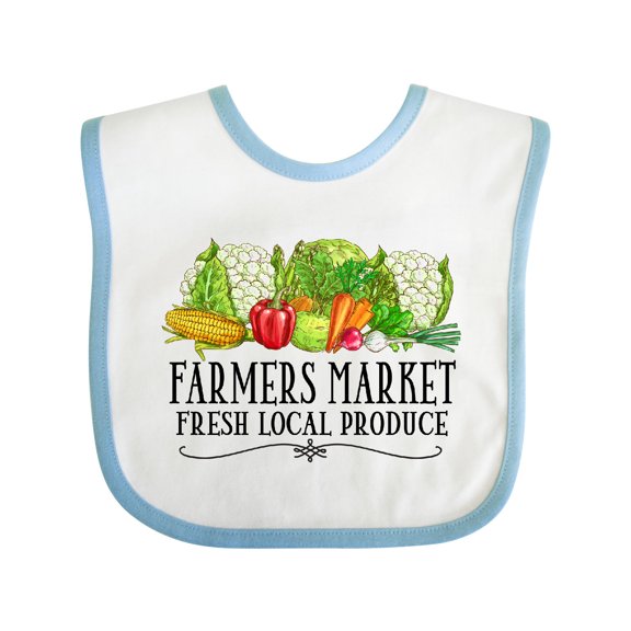 Inktastic Farmers Market Fresh Local Produce Boys or Girls Baby Bib
