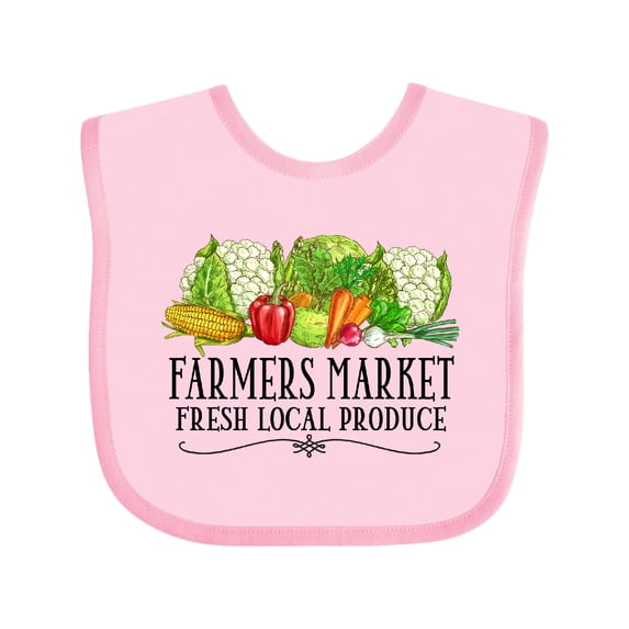 Inktastic Farmers Market Fresh Local Produce Boys or Girls Baby Bib