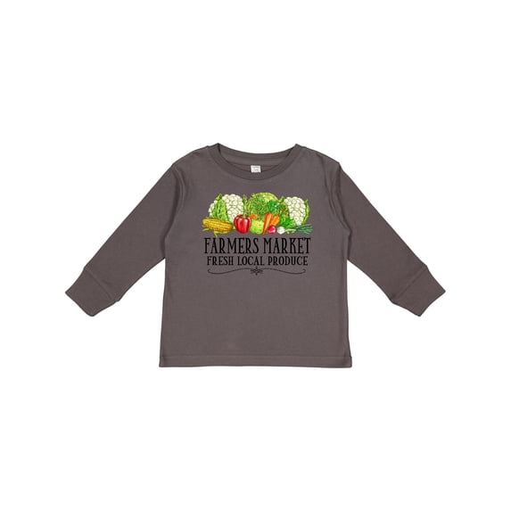 Inktastic Farmers Market Fresh Local Produce Boys or Girls Long Sleeve Toddler T-Shirt