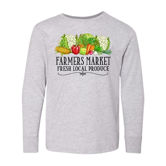 Inktastic Farmers Market Fresh Local Produce Long Sleeve Youth T-Shirt
