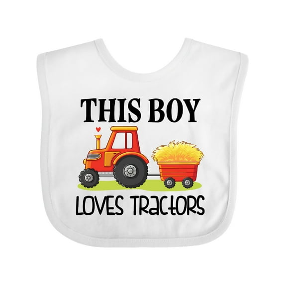 Inktastic Farming Cute Boy Loves Tractors Boys Baby Bib