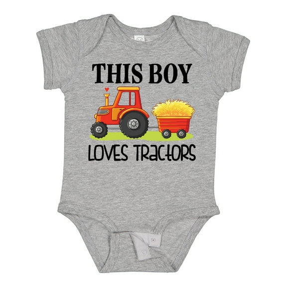Inktastic Farming Cute Boy Loves Tractors Boys Baby Bodysuit