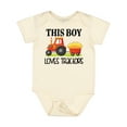 thumbnail image 1 of Inktastic Farming Cute Boy Loves Tractors Boys Baby Bodysuit, 1 of 5