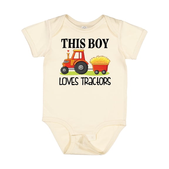 Inktastic Farming Cute Boy Loves Tractors Boys Baby Bodysuit