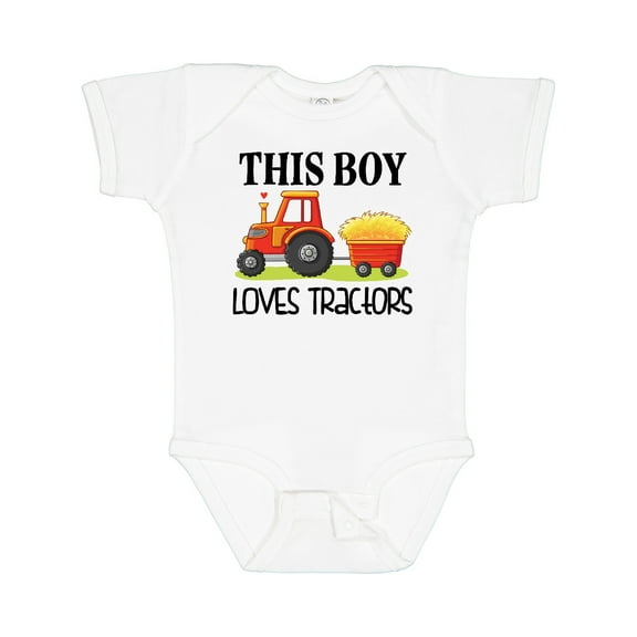 Inktastic Farming Cute Boy Loves Tractors Boys Baby Bodysuit