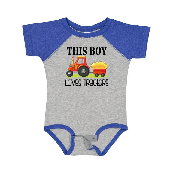 Inktastic Farming Cute Boy Loves Tractors Boys Baby Bodysuit
