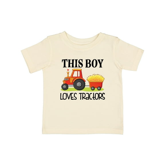 Inktastic Farming Cute Boy Loves Tractors Boys Baby T-Shirt