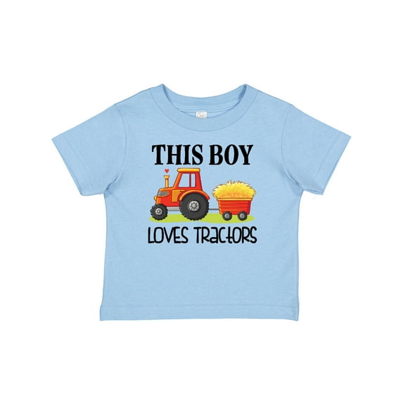 Inktastic Farming Cute Boy Loves Tractors Boys Baby T-Shirt