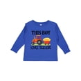 thumbnail image 1 of Inktastic Farming Cute Boy Loves Tractors Boys Long Sleeve Toddler T-Shirt, 1 of 5