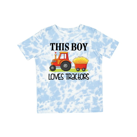 Inktastic Farming Cute Boy Loves Tractors Boys Toddler T-Shirt