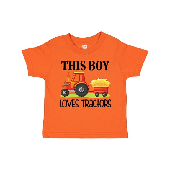 Inktastic Farming Cute Boy Loves Tractors Boys Toddler T-Shirt