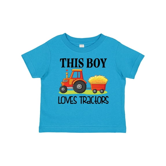 Inktastic Farming Cute Boy Loves Tractors Boys Toddler T-Shirt