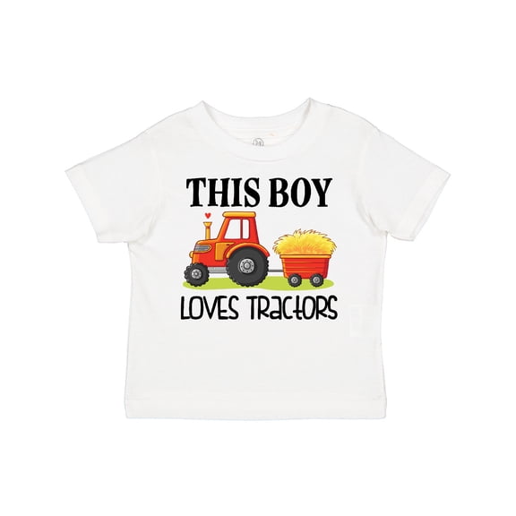 Inktastic Farming Cute Boy Loves Tractors Boys Toddler T-Shirt