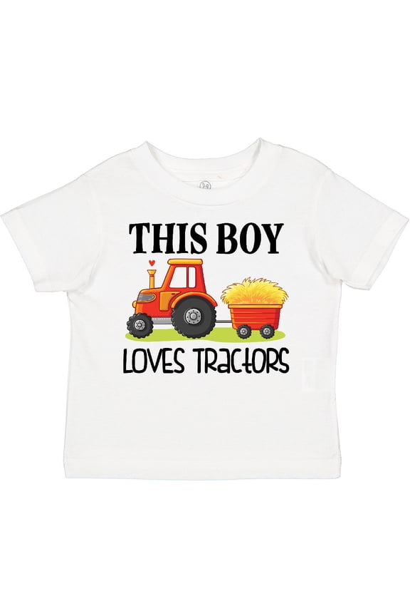 Farming Cute Boy Loves Tractors Boys Toddler T-Shirt