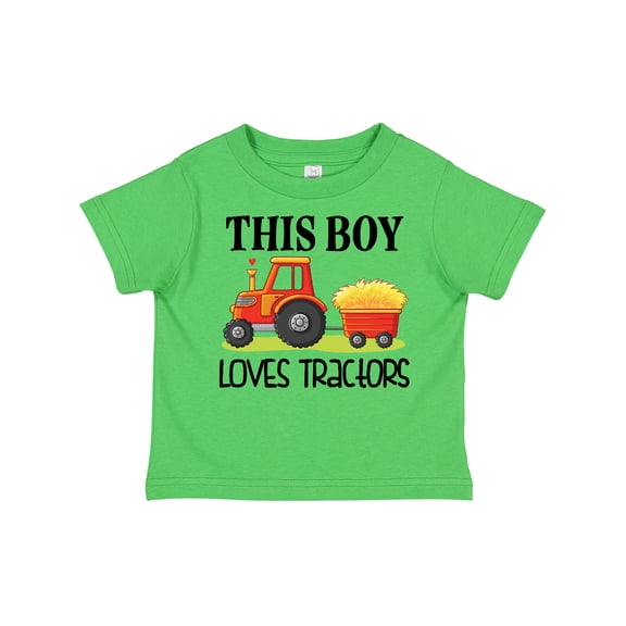 Inktastic Farming Cute Boy Loves Tractors Boys Toddler T-Shirt