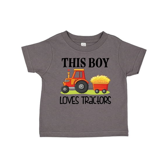 Inktastic Farming Cute Boy Loves Tractors Boys Toddler T-Shirt