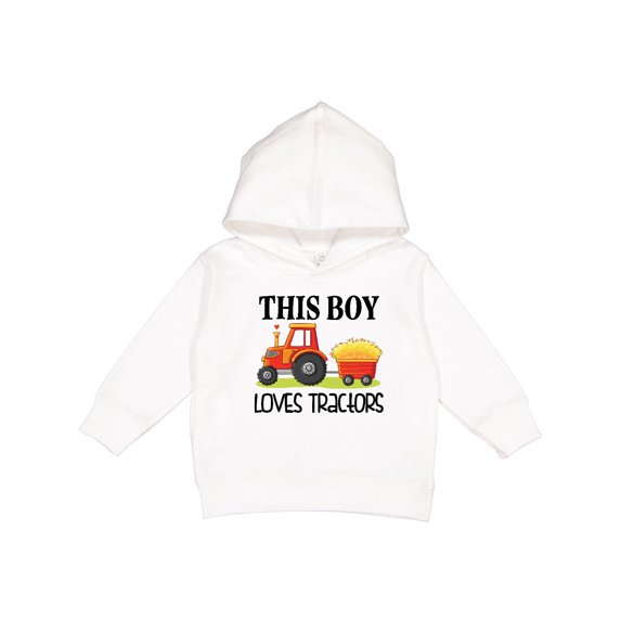Inktastic Farming Cute Boy Loves Tractors Toddler Hoodie