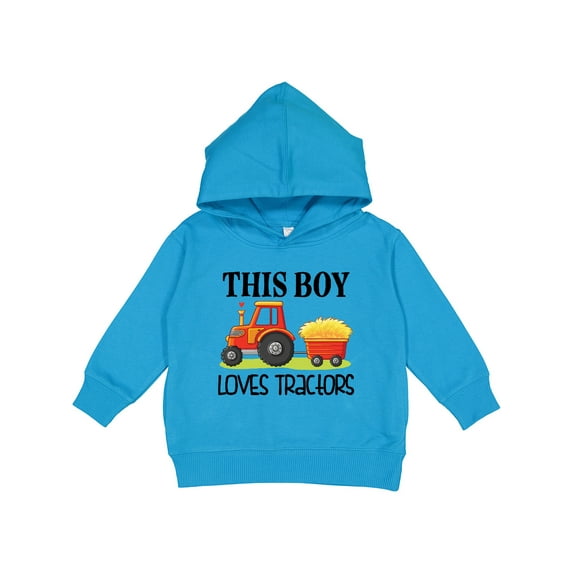 Inktastic Farming Cute Boy Loves Tractors Toddler Hoodie