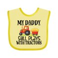 thumbnail image 1 of Inktastic Farming Daddy Plays with Tractors Boys or Girls Baby Bib, 1 of 4