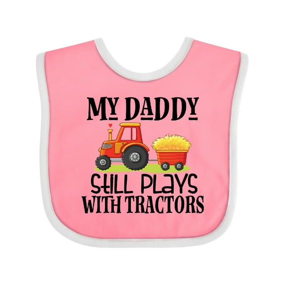 Inktastic Farming Daddy Plays with Tractors Boys or Girls Baby Bib