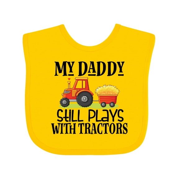 Inktastic Farming Daddy Plays with Tractors Boys or Girls Baby Bib