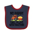 thumbnail image 1 of Inktastic Farming Daddy Plays with Tractors Boys or Girls Baby Bib, 1 of 4
