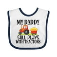 thumbnail image 1 of Inktastic Farming Daddy Plays with Tractors Boys or Girls Baby Bib, 1 of 4