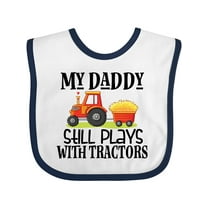 Inktastic Farming Daddy Plays with Tractors Boys or Girls Baby Bib