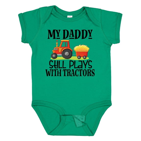 Inktastic Farming Daddy Plays with Tractors Boys or Girls Baby Bodysuit