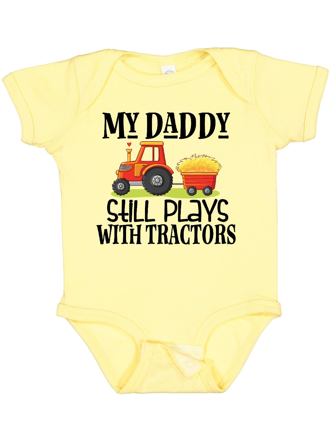 Inktastic 'My Daddy Still Plays With Tractors' Baby Bib - Farming Family Gift - View #2