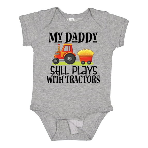 Inktastic Farming Daddy Plays with Tractors Boys or Girls Baby Bodysuit