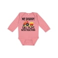 thumbnail image 1 of Inktastic Farming Daddy Plays with Tractors Boys or Girls Long Sleeve Baby Bodysuit, 1 of 5