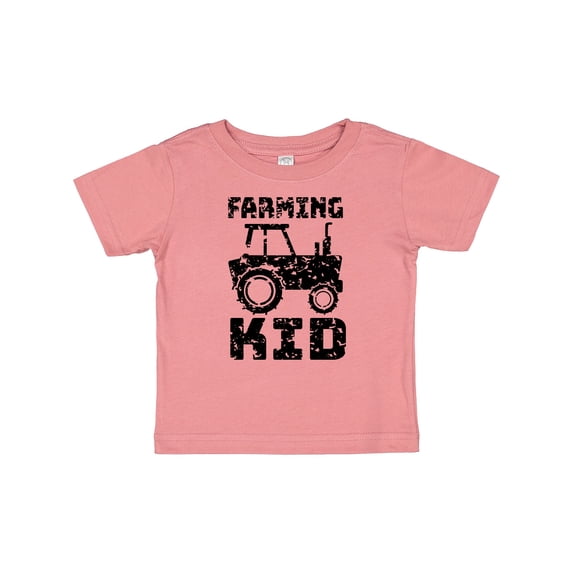 Inktastic Farming Kid- Tractor Distressed Look Boys or Girls Baby T-Shirt
