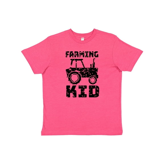 Inktastic Farming Kid Tractor Distressed Look Youth T-Shirt