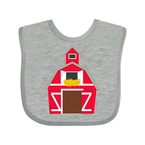 Inktastic Farming Large Red Barn with Hay Boys or Girls Baby Bib