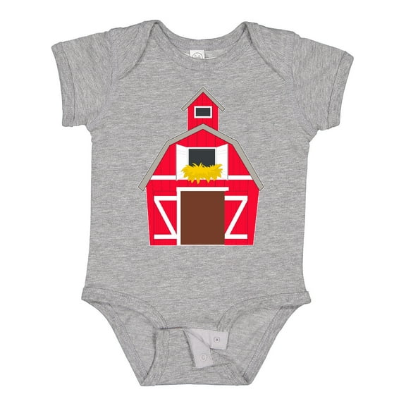 Inktastic Farming Large Red Barn with Hay Boys or Girls Baby Bodysuit