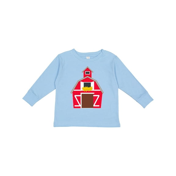 Inktastic Farming Large Red Barn with Hay Boys or Girls Long Sleeve Toddler T-Shirt