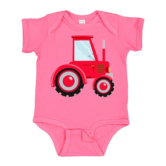 Inktastic Farming Red Tractor Boys or Girls Baby Bodysuit