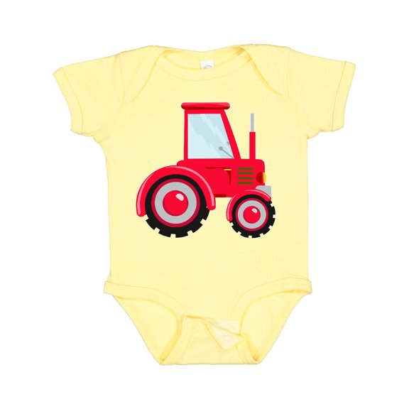 Inktastic Farming Red Tractor Boys or Girls Baby Bodysuit