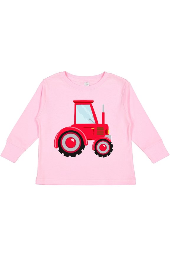 Farming Red Tractor Boys or Girls Long Sleeve Toddler T-Shirt