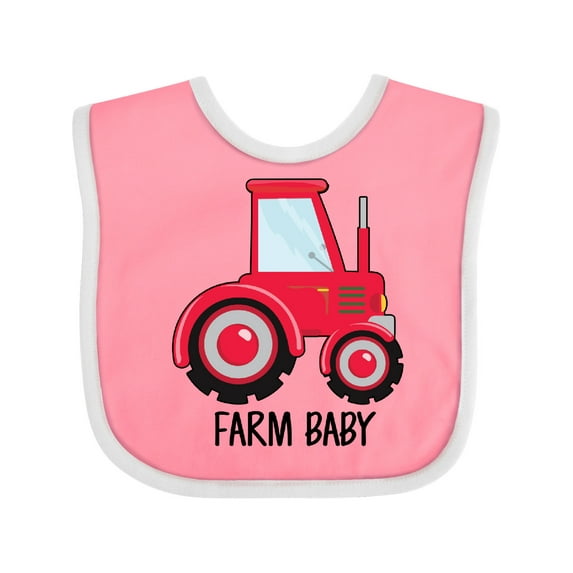 Inktastic Farming Red Tractor Farm Baby Boys or Girls Baby Bib