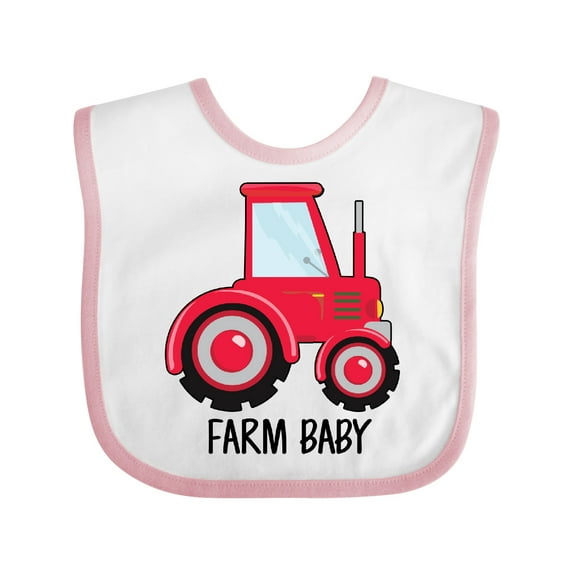 Inktastic Farming Red Tractor Farm Baby Boys or Girls Baby Bib