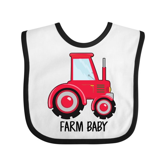 Inktastic Farming Red Tractor Farm Baby Boys or Girls Baby Bib
